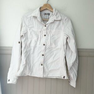 Alpine Design Small White Button Down Hiking Shirt Long Sleeve Nylon